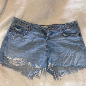 Ripped Jean Shorts, Size 32